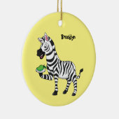 Funny Zebra Cartoon Illustration Keramik Ornament (Rechts)