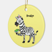 Funny Zebra Cartoon Illustration Keramik Ornament (Links)
