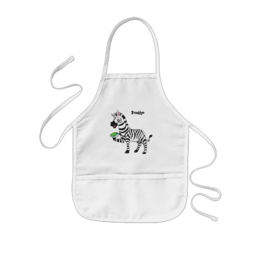 Funny Zebra Cartoon Illustration Kinderschürze (Vorne)