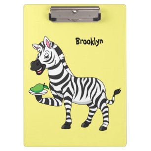 Funny zebra cartoon illustration klemmbrett