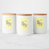 Funny Zebra Cartoon Illustration Lebensmitteletikett (Flaschen)