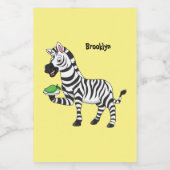 Funny Zebra Cartoon Illustration Lebensmitteletikett (Einzelnes Label)