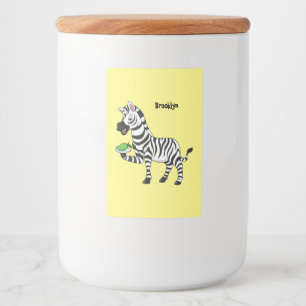 Funny Zebra Cartoon Illustration Lebensmitteletikett