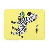 Funny Zebra Cartoon Illustration Magnet (Horizontal)