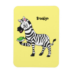 Funny Zebra Cartoon Illustration Magnet