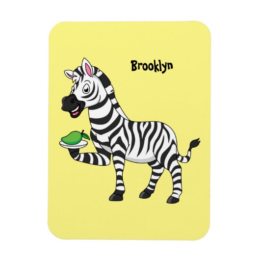 Funny Zebra Cartoon Illustration Magnet (Vertikal)