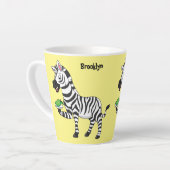 Funny Zebra Cartoon Illustration Milchtasse (Linke Ecke)