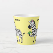 Funny Zebra Cartoon Illustration Milchtasse (Vorderseite)