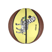 Funny zebra cartoon illustration mini basketball (Vertikal)