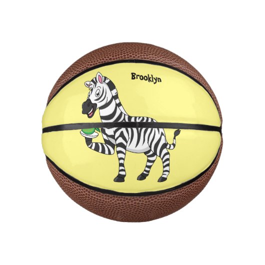 Funny zebra cartoon illustration mini basketball (Vorderseite)