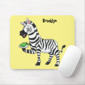 Funny Zebra Cartoon Illustration Mousepad (Mit Mouse)