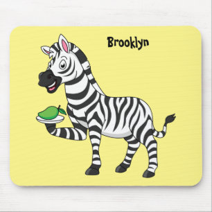 Funny zebra cartoon illustration mousepad