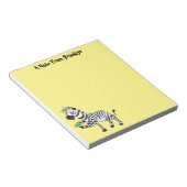 Funny Zebra Cartoon Illustration Notizblock (angewinkelt)
