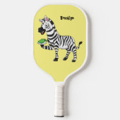 Funny Zebra Cartoon Illustration Pickleball Schläger (Rückseite)