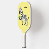 Funny Zebra Cartoon Illustration Pickleball Schläger (Links)