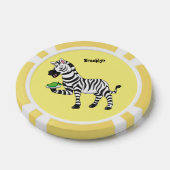 Funny Zebra Cartoon Illustration Pokerchips (Einzeln)