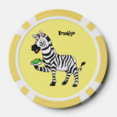 Funny Zebra Cartoon Illustration Pokerchips (Rückseite)
