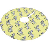 Funny Zebra Cartoon Illustration Polyester Weihnachtsbaumdecke (Schrägansicht)