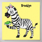 Funny Zebra Cartoon Illustration Poster (Vorne)