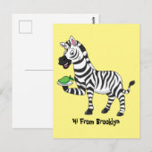 Funny Zebra Cartoon Illustration Postkarte (Vorne/Hinten)