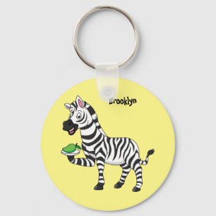 Funny Zebra Cartoon Illustration Schlüsselanhänger
