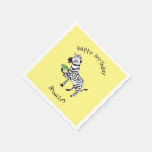 Funny Zebra Cartoon Illustration Serviette (Ecke)
