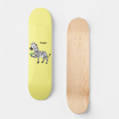 Funny Zebra Cartoon Illustration Skateboard (Vorderseite)