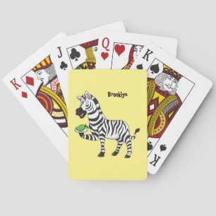 Funny Zebra Cartoon Illustration Spielkarten