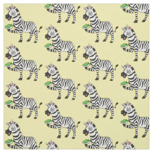 Funny Zebra Cartoon Illustration Stoff (Muster)