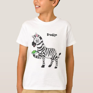 Funny Zebra Cartoon Illustration T-Shirt