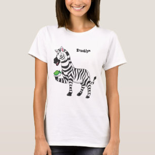 Funny Zebra Cartoon Illustration T-Shirt