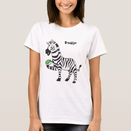 Funny Zebra Cartoon Illustration T-Shirt (Vorderseite)