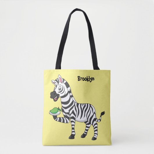 Funny Zebra Cartoon Illustration Tasche (Vorderseite)
