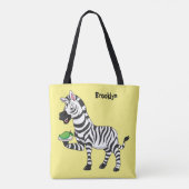 Funny Zebra Cartoon Illustration Tasche (Rückseite)