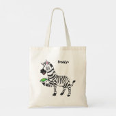 Funny Zebra Cartoon Illustration Tragetasche (Rückseite)