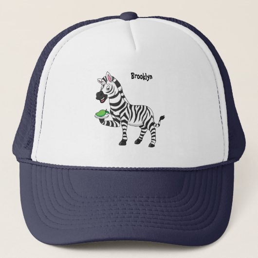 Funny Zebra Cartoon Illustration Truckerkappe (Vorderseite)