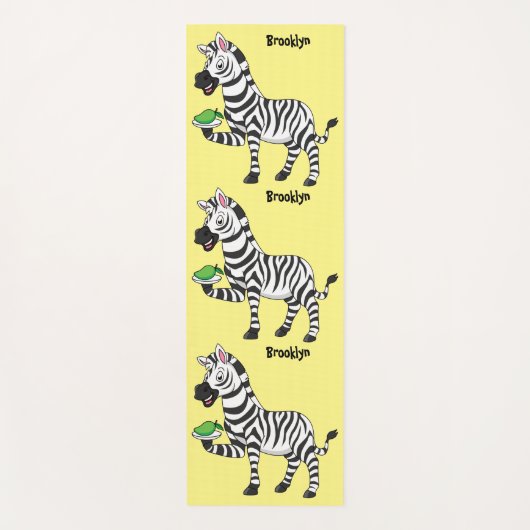 Funny Zebra Cartoon Illustration Yogamatte (Vorderseite)