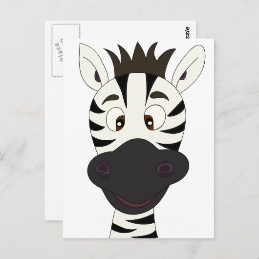 Funny Zebra Cartoon Postkarte (Vorne/Hinten)