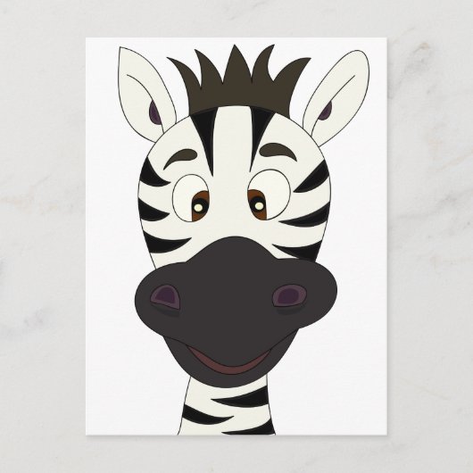Funny Zebra Cartoon Postkarte (Vorderseite)