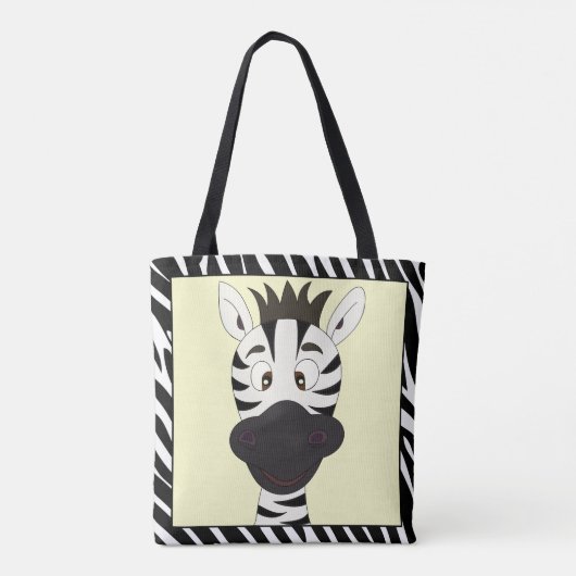 Funny Zebra Cartoon Tasche (Rückseite)