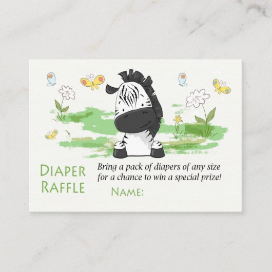 Funny Zebra Diaper Raffle Tickets (Vorderseite)
