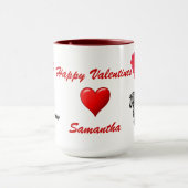Funny zebra Liebe heart Valentines Tasse (Zentrum)
