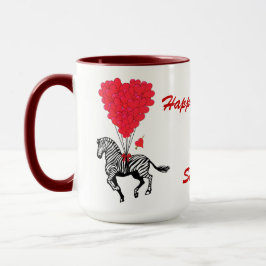 Funny zebra Liebe heart Valentines Tasse