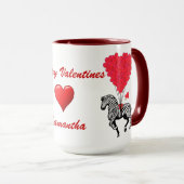 Funny zebra Liebe heart Valentines Tasse (VorderseiteRechts)