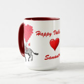 Funny zebra Liebe heart Valentines Tasse (Vorderseite Links)