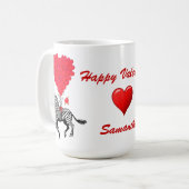 Funny zebra Liebe heart Valentines Tasse (Vorderseite Links)