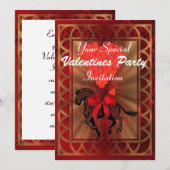 Funny Zebra & Liebe Herzens Valentines Party Einladung (Vorne/Hinten)