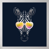 Funny Zebra | Mit Sonnenbrille Mauer drucken Poster (Vorne)