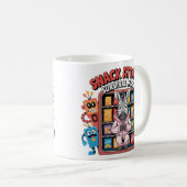 Funny Zebra Pajamas Snack Vending Comic Vector Kaffeetasse (VorderseiteRechts)