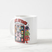 Funny Zebra Pajamas Snack Vending Comic Vector Kaffeetasse (Vorderseite Links)